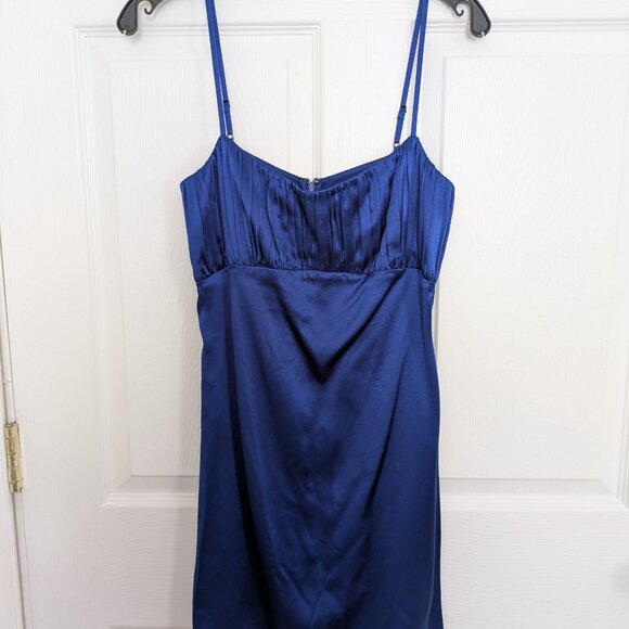 Blue Silk Reformation Mini Dress - Picture 2 of 5